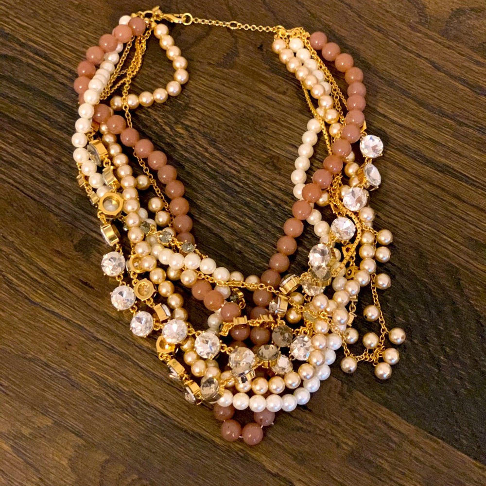 Pink and White statement necklace